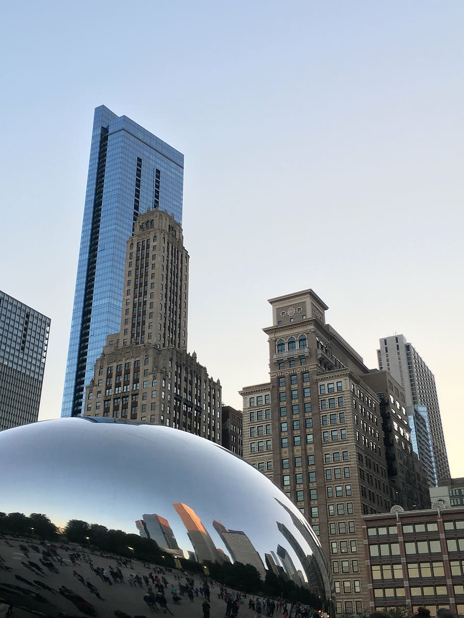 chicago, illinois, skyline, millenium, building exterior, built structure HD wallpaper