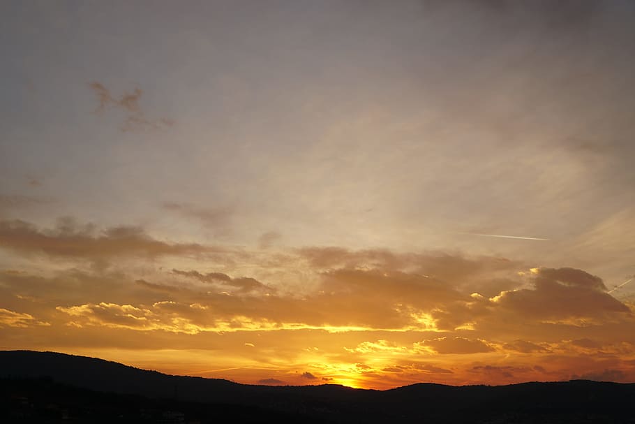 sunset, abendstimmung, evening sky, beauty in nature, scenics - nature HD wallpaper