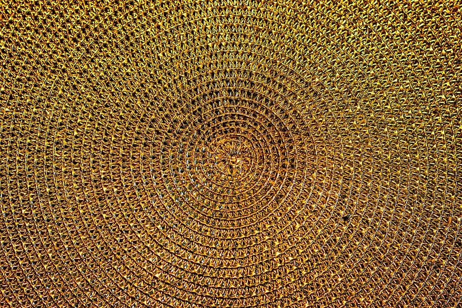 photo of gray knitted textile, background, gold, pattern, structure HD wallpaper