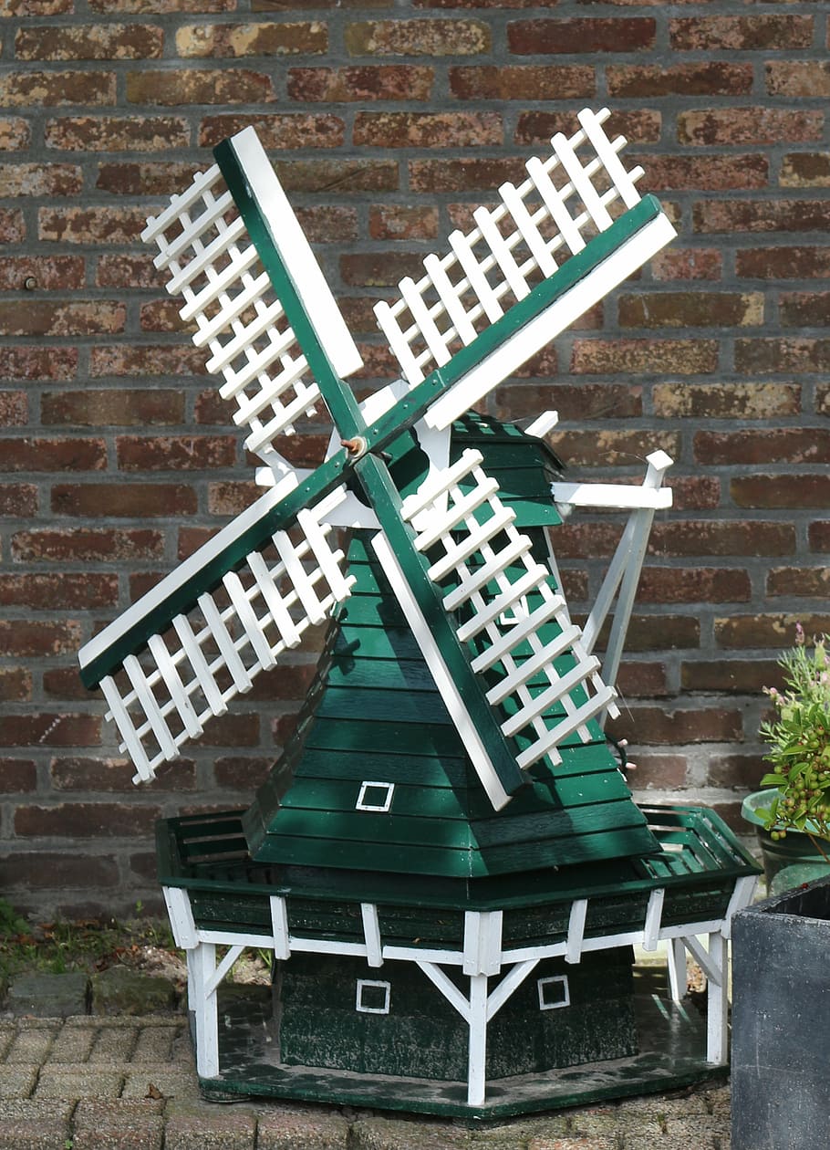windmill, holland, netherlands, decoration, brick, brick wall HD wallpaper