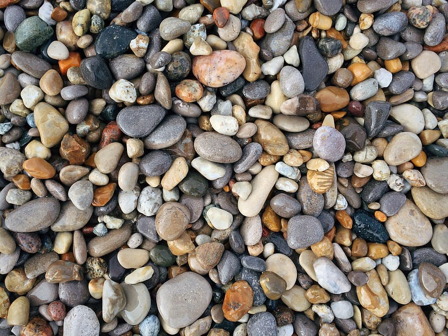 assorted-color pebbles, stones, rocks, beach, shore, nature HD wallpaper