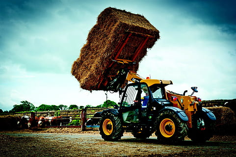 tele trader, tele-loader, cat, th336c, pile, loading, caterpillar HD wallpaper