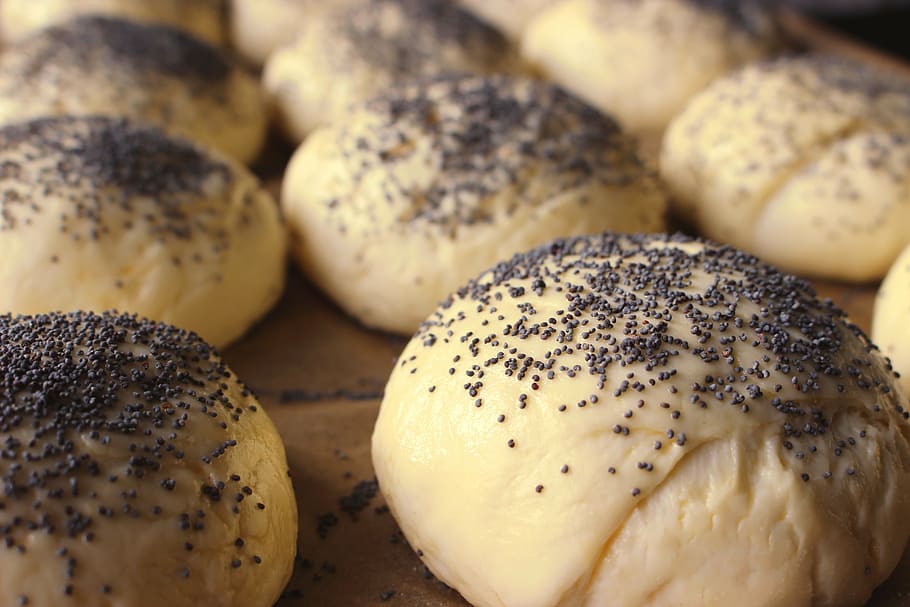 pastry bread, bread dough, bakery, breakfast, little bread HD wallpaper
