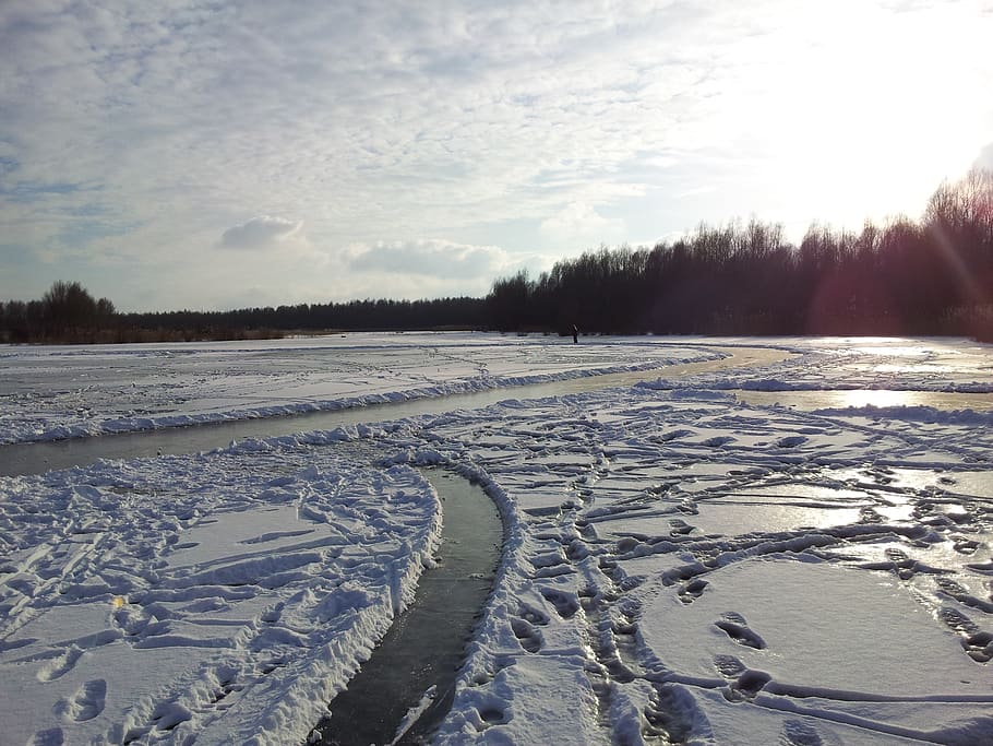 ice, nature, netherlands, cold temperature, winter, snow, sky HD wallpaper