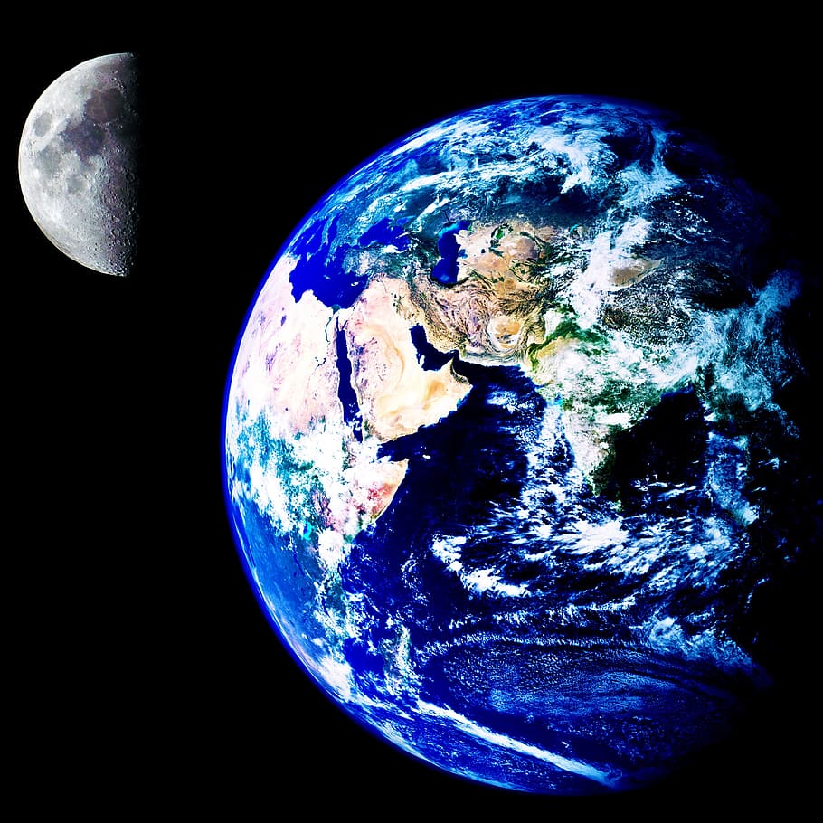 planet Earth wallpaper, space, sky, luna, universe, planet - space HD wallpaper
