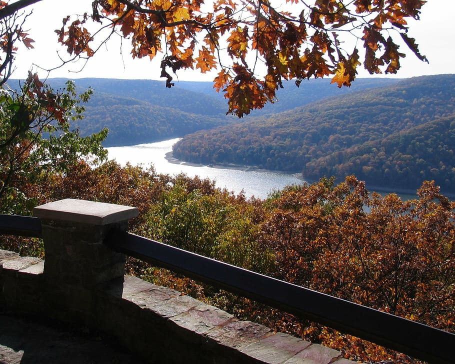 river, fall, water, landscape, nature, scenic, pennsylvania HD wallpaper