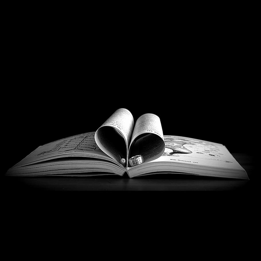 book, love, wedding, publication, heart shape, page, paper HD wallpaper