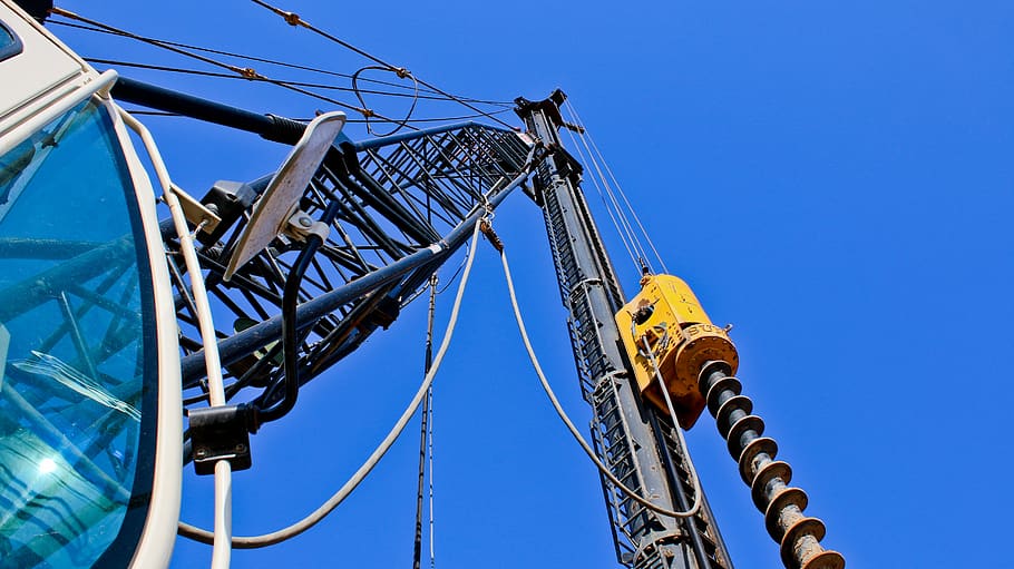 equipment, power, sky, technology, industry, blue, clear sky HD wallpaper