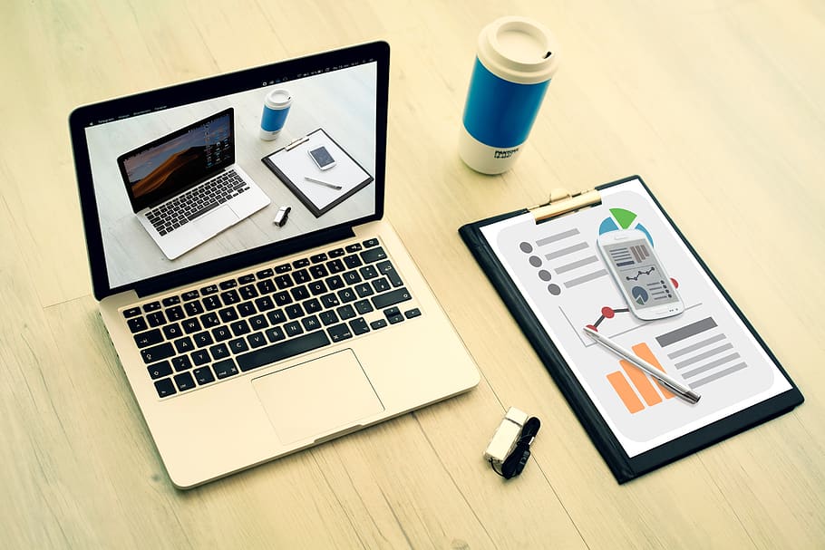 workplace, macbook, charts, smartphone, digital, creative, computer HD wallpaper