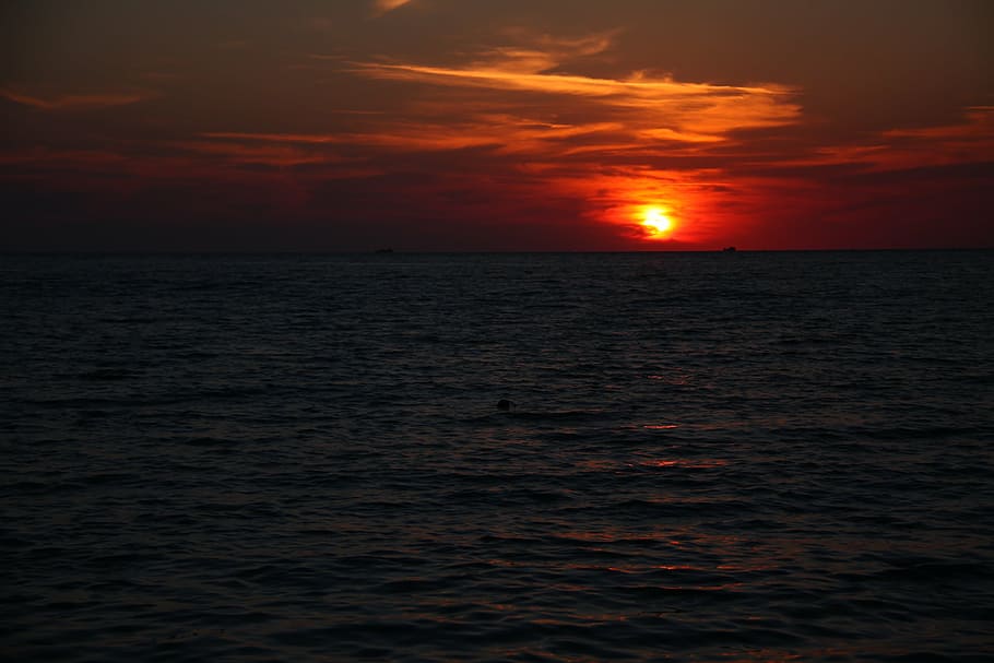 sea, glow, twilight, sunset, nature, dusk, summer, sky, water HD wallpaper