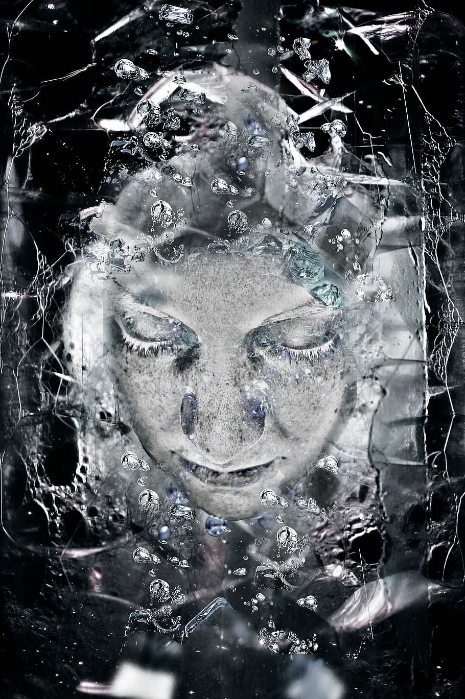 woman's face illustration, Moisture, Cold, Mist, Defiance, Cloudy HD wallpaper