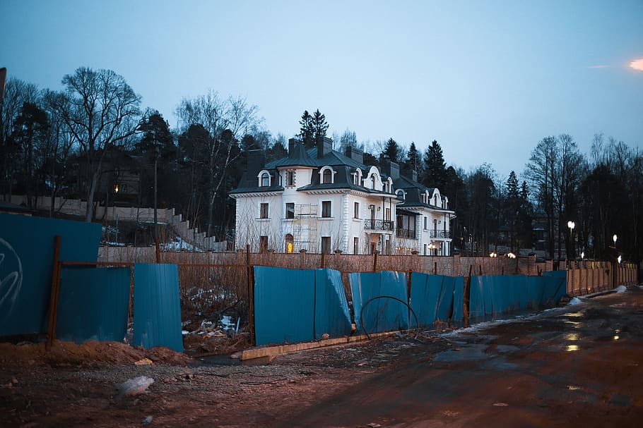 house, home, mansion, trees, construction, structure, architecture HD wallpaper