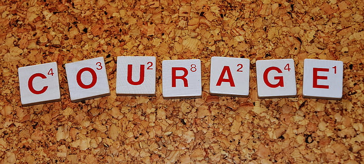 photography of Courage scrabble tiles, valor, cutting, word HD wallpaper