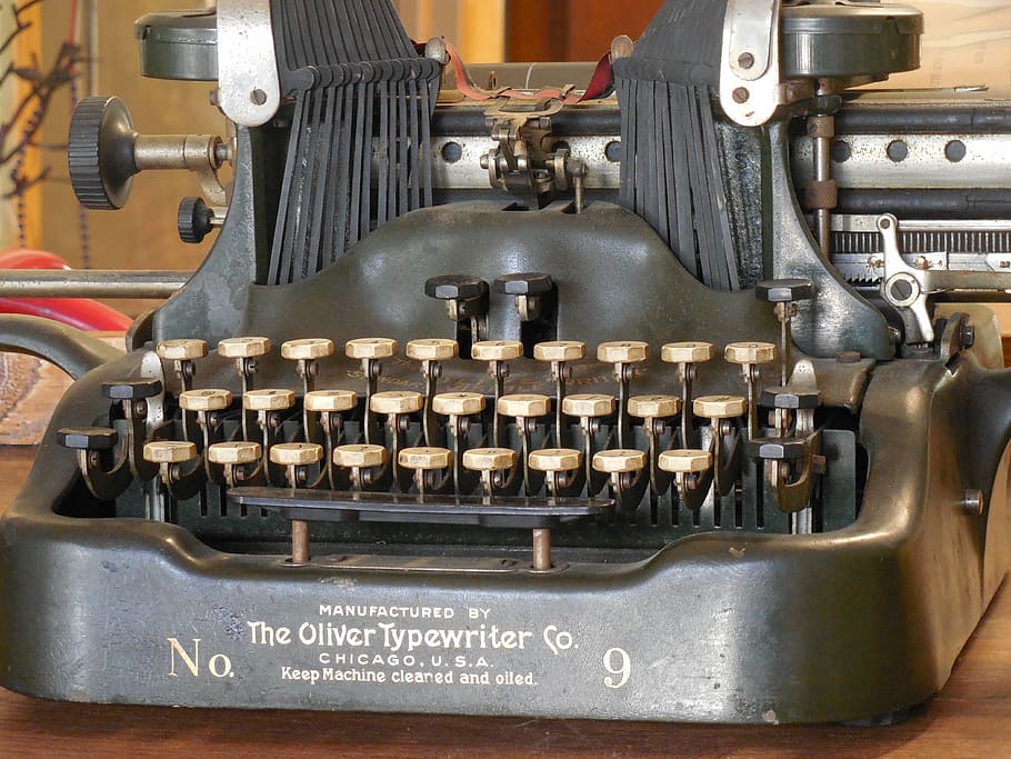 keys, typewriter, old, vintage, antique, retro, black, white HD wallpaper