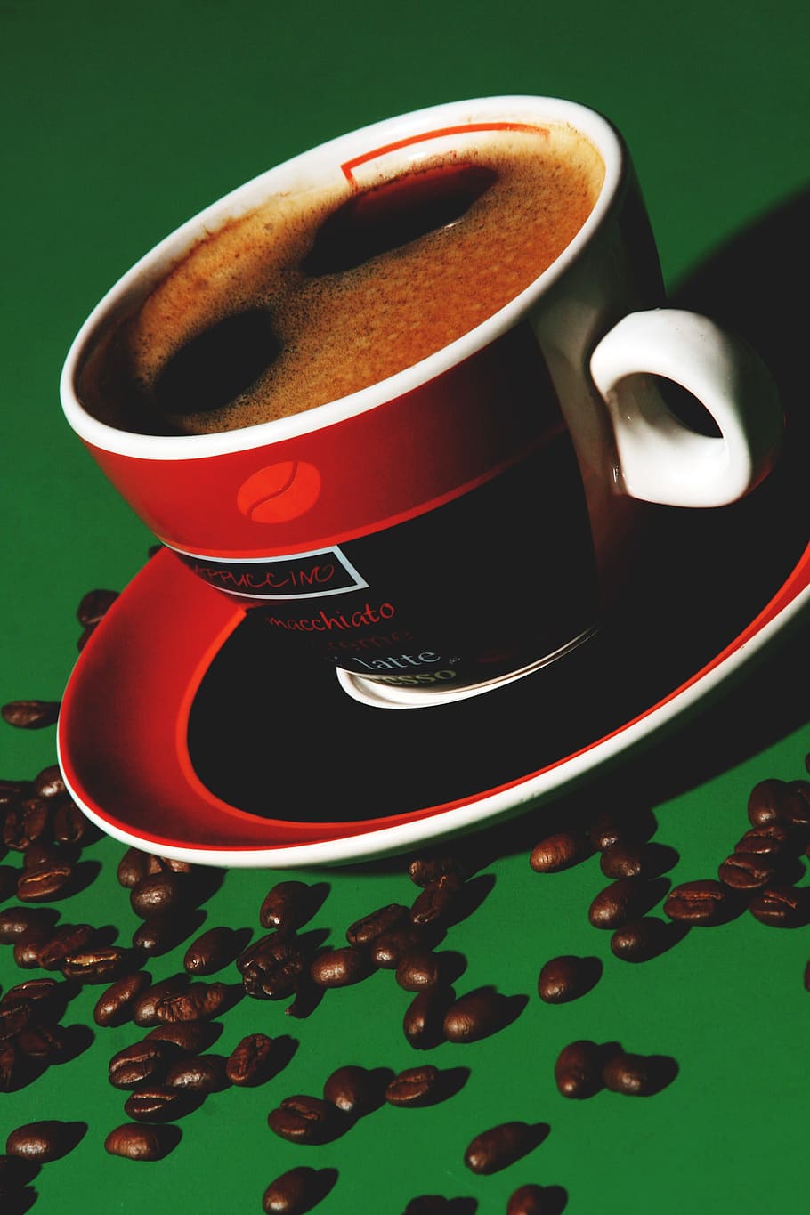 Coffee Cup, Coffee, Cup, Cafe, Foam, beans, glass, coffee beans HD wallpaper