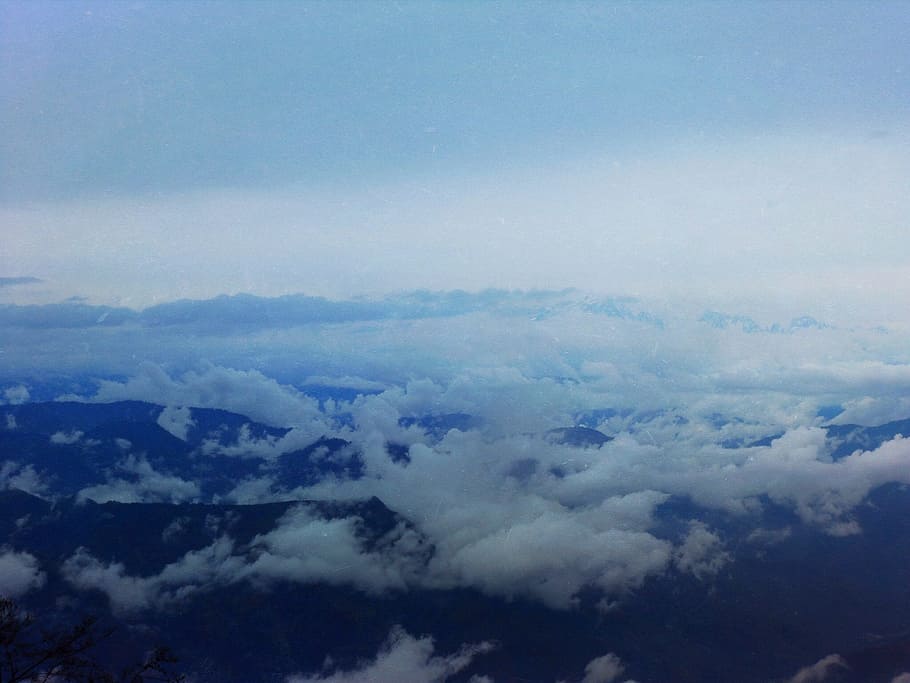 mountains, peaks, above the clouds, cloud - sky, cloudscape HD wallpaper