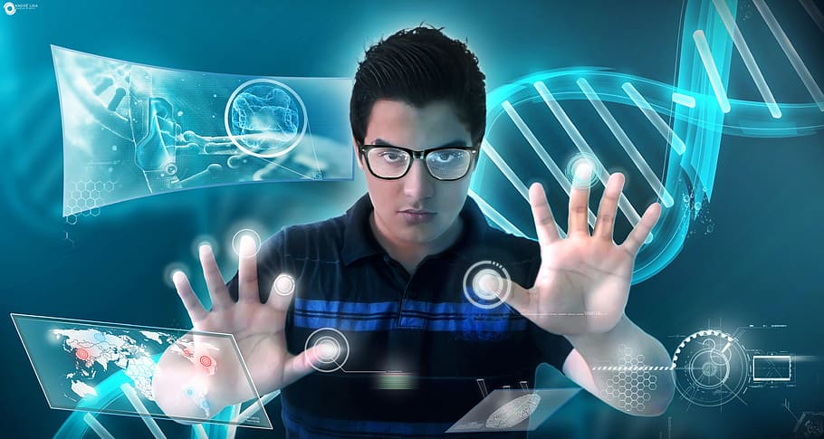 man wearing black polo shirt, technology, informatics, computers HD wallpaper