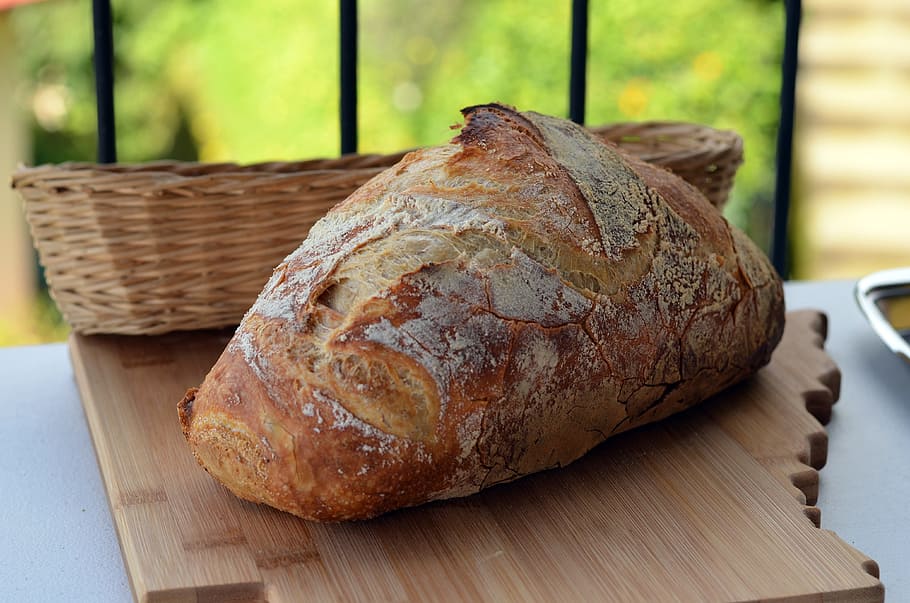 pastry on brown wooden board, bread, bake, bakery, food, fresh HD wallpaper