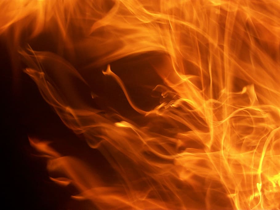 orange flame illustration, dancing, fire, dancing flames, fiery, HD wallpaper