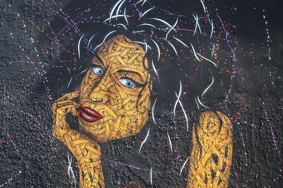 Street art depicting the late singer, Amy Winehouse, urban, graffiti, HD wallpaper