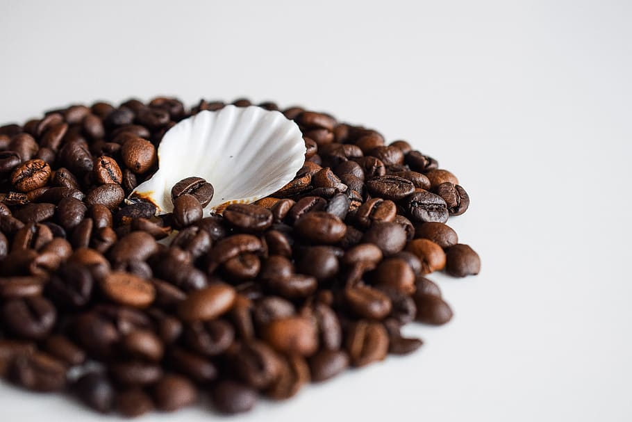 coffee, coffee beans, brown, food and drink, large group of objects HD wallpaper