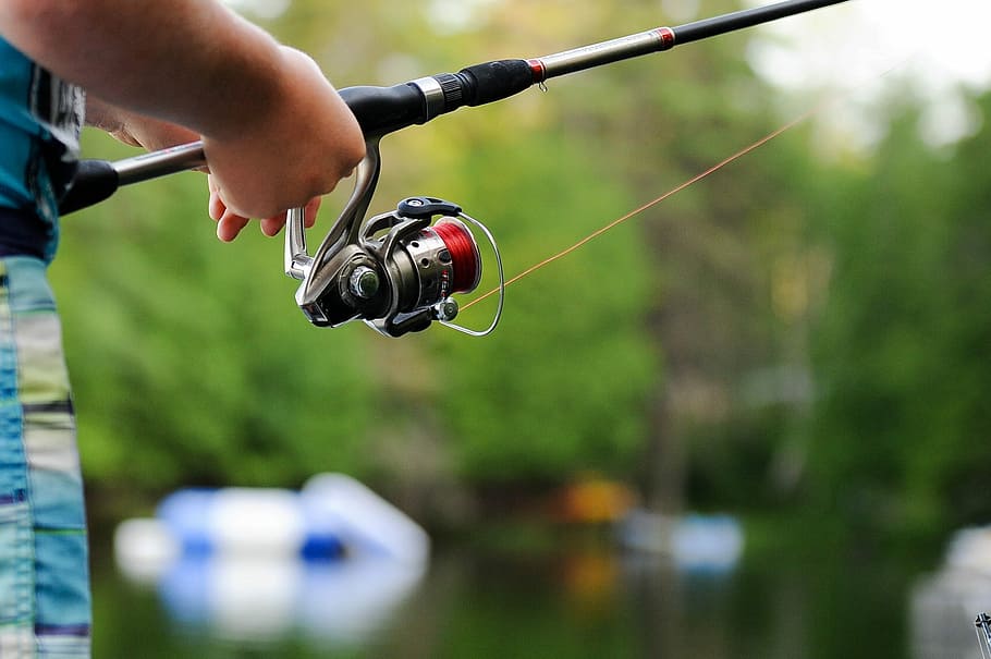 HD wallpaper: person holding fishing reel, person holding fishing rod, fishing line - Wallpaper Flare