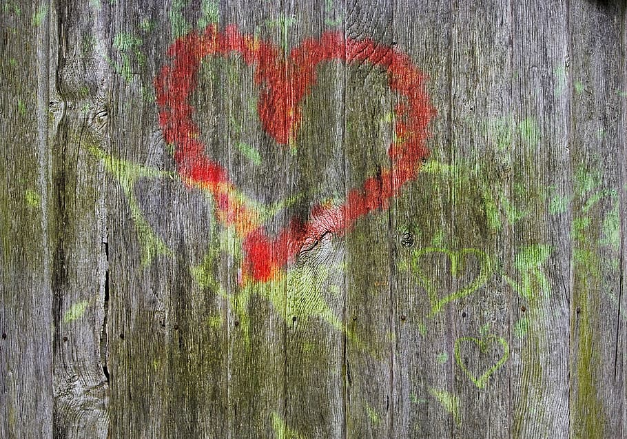 wood, heart, structure, texture, red, wooden structure, heart shape HD wallpaper