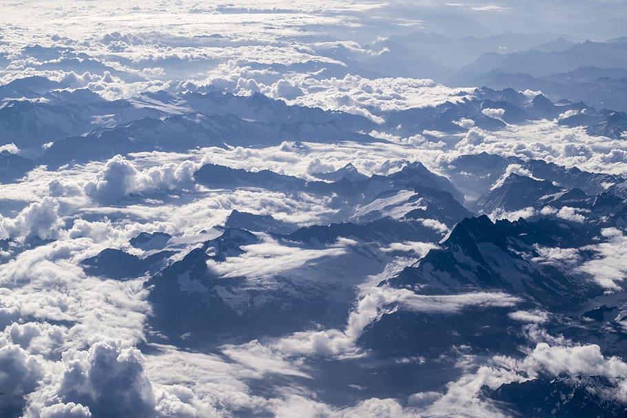 aerial photography of clouds, aerial photography of mountain covered with clouds during daytime HD wallpaper