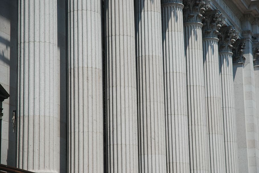 photo of gray post column building at daytime, Columns, Washington HD wallpaper