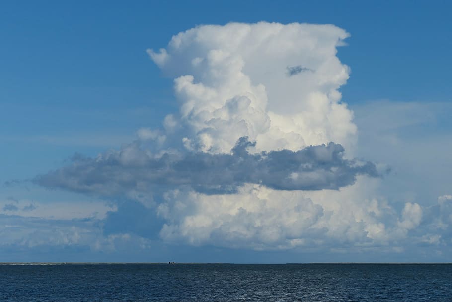 cumulus nimbus, thundercloud, cloud tower, clouds form, summer clouds HD wallpaper