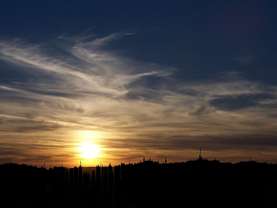 city, sunset, sky, silhouette, cloud - sky, no people, beauty in nature HD wallpaper