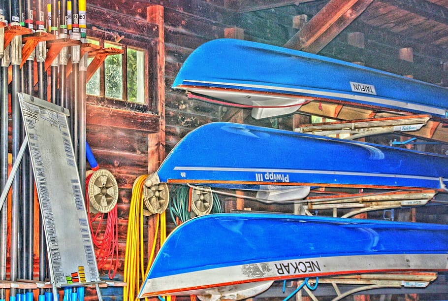 Canoeing, Canoeist, Boot, River, rowing, boat house, helm, board HD wallpaper