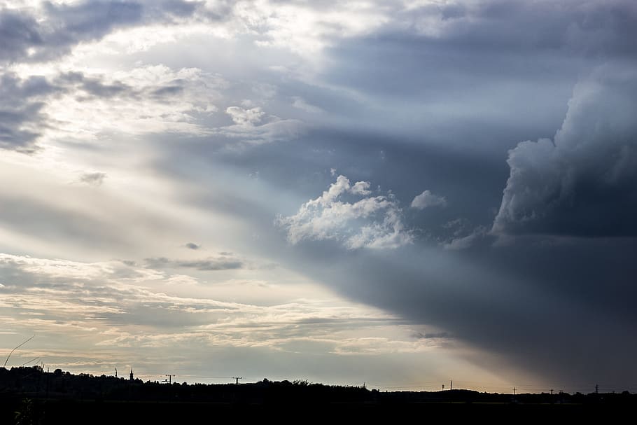 Overcast, Storm, Cloud, Sunset, sky, landscape, nature, nice HD wallpaper