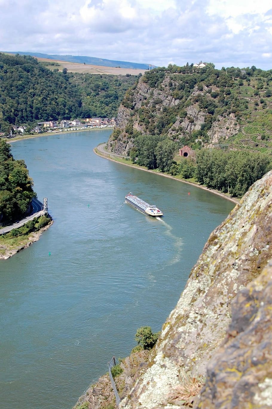 Loreley, Abyss, Rhine, Ship, Steep, water, landscape, rhine cruises HD wallpaper