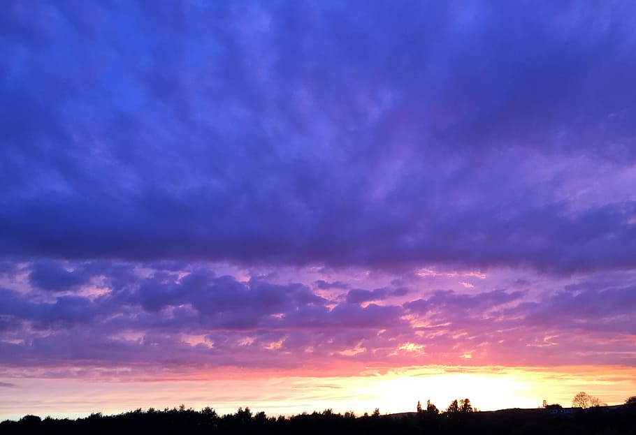 sunset, sunlight, silhouette, clouds, evening, sky, cloud - sky HD wallpaper