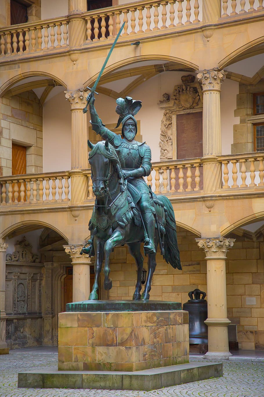 stuttgart, elder, equestrian statue, reiter, bronze, graf eberhard HD wallpaper