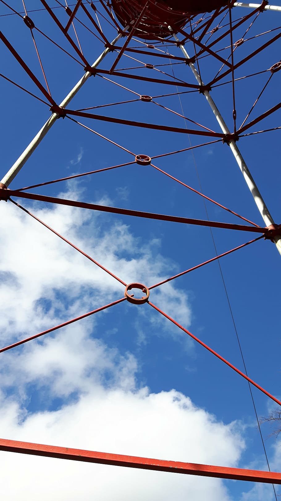 steel structure, construction, tower, sky, observation tower HD wallpaper