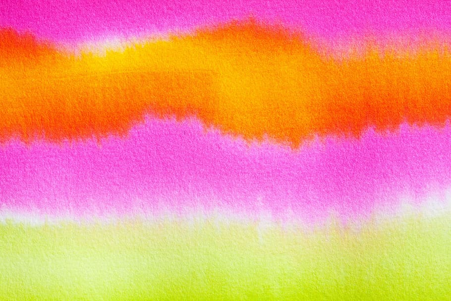 pink, orange, and yellow abstract artwork, watercolor, tusche indian ink, HD wallpaper