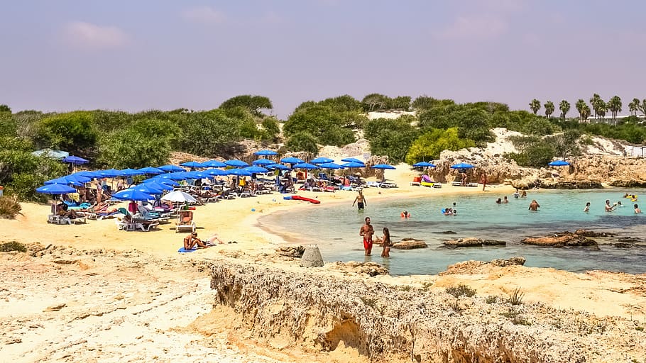cove, beach, sandy beach, sea, summer, vacation, holiday, tourism HD wallpaper