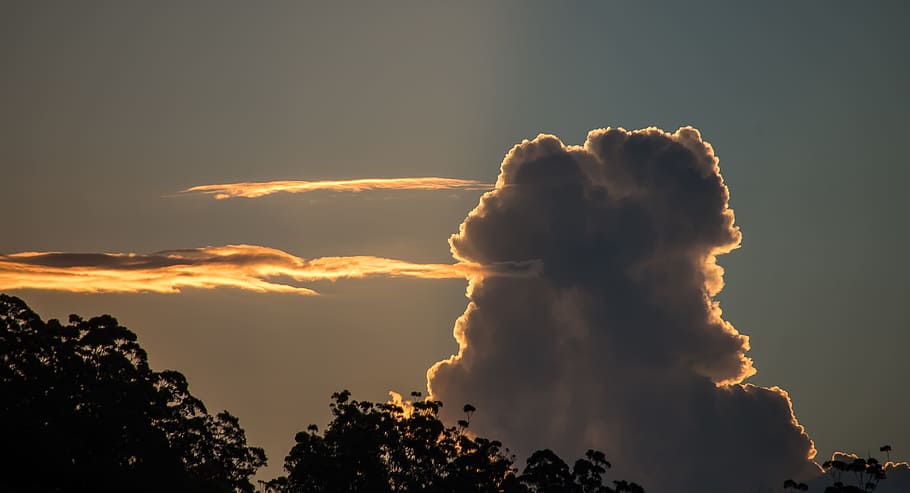 sunset, sky, clouds, weather, formation, grey, dramatic, australia HD wallpaper