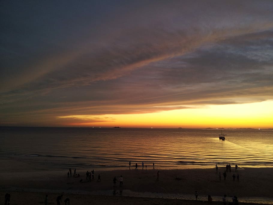 Glow, Beach, Sunset, water, sea, beauty in nature, sky, horizon HD wallpaper