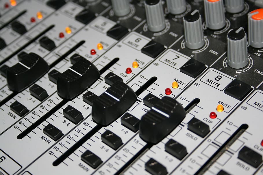 gray and black mixing console, technology, mixer, sound, control HD wallpaper