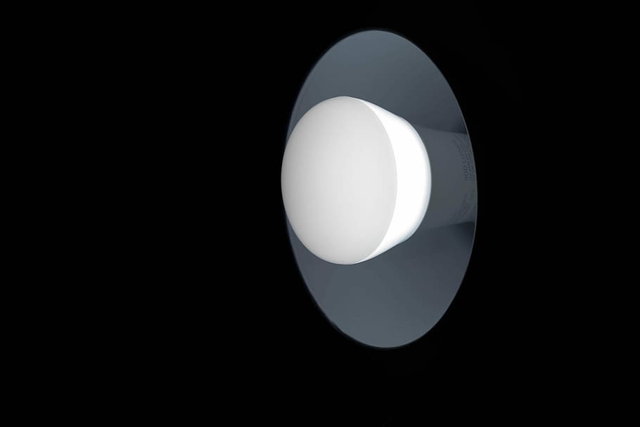 Light in a lamp, white light, bulb, lighbulb, home, black background HD wallpaper