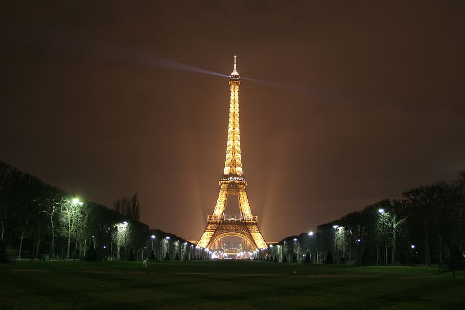 Eiffel Tower, Paris, monument, night, lights, colorful, symbol HD wallpaper