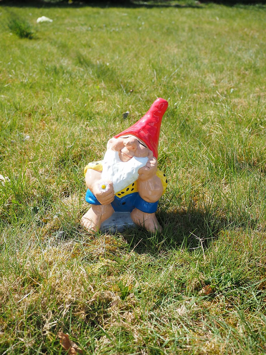 dwarf, garden gnome, satisfied, blessed, happy, dreamy, fabric HD wallpaper