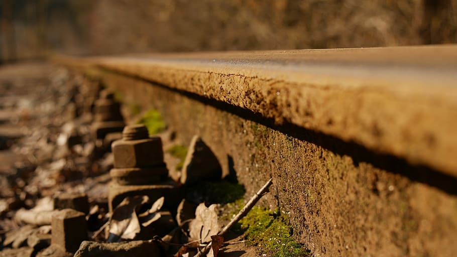 Pebble, Train, Railroad Track, stainless, wooden sleepers, old, HD wallpaper