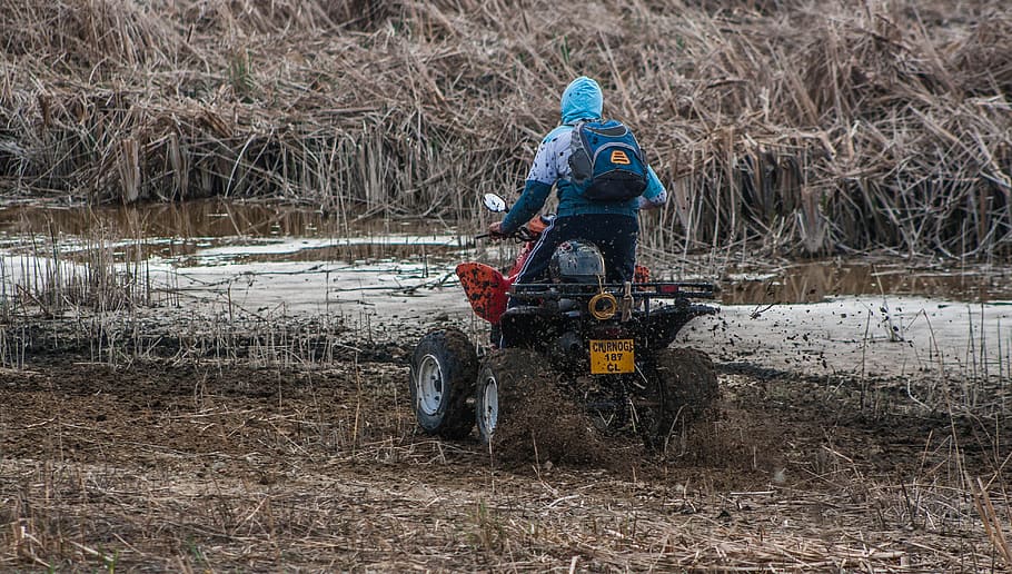 boy, engines, mud, ground, grass, brown, nature, transportation HD wallpaper