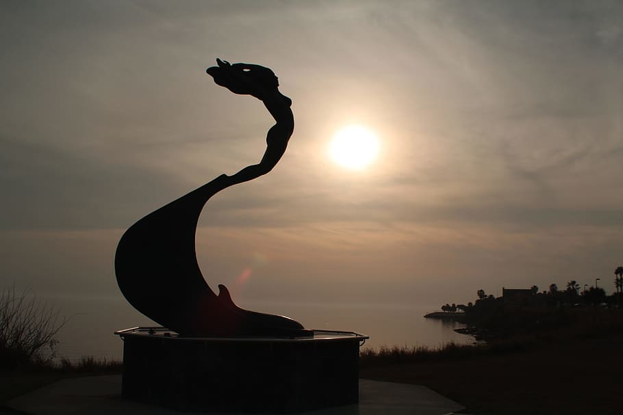 Wind, Dancer, Sculpture, Silhouette, cole park, corpus christi HD wallpaper