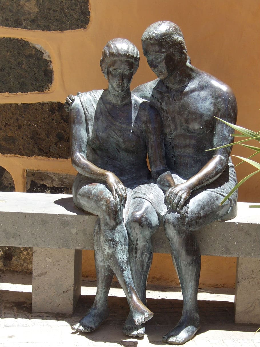 pair, love, come together, sculpture, statue, art and craft HD wallpaper