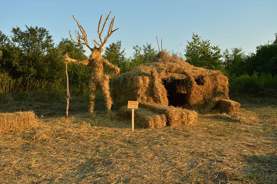 Straw, Sculpture, Artists, agriculture, no people, rural scene HD wallpaper